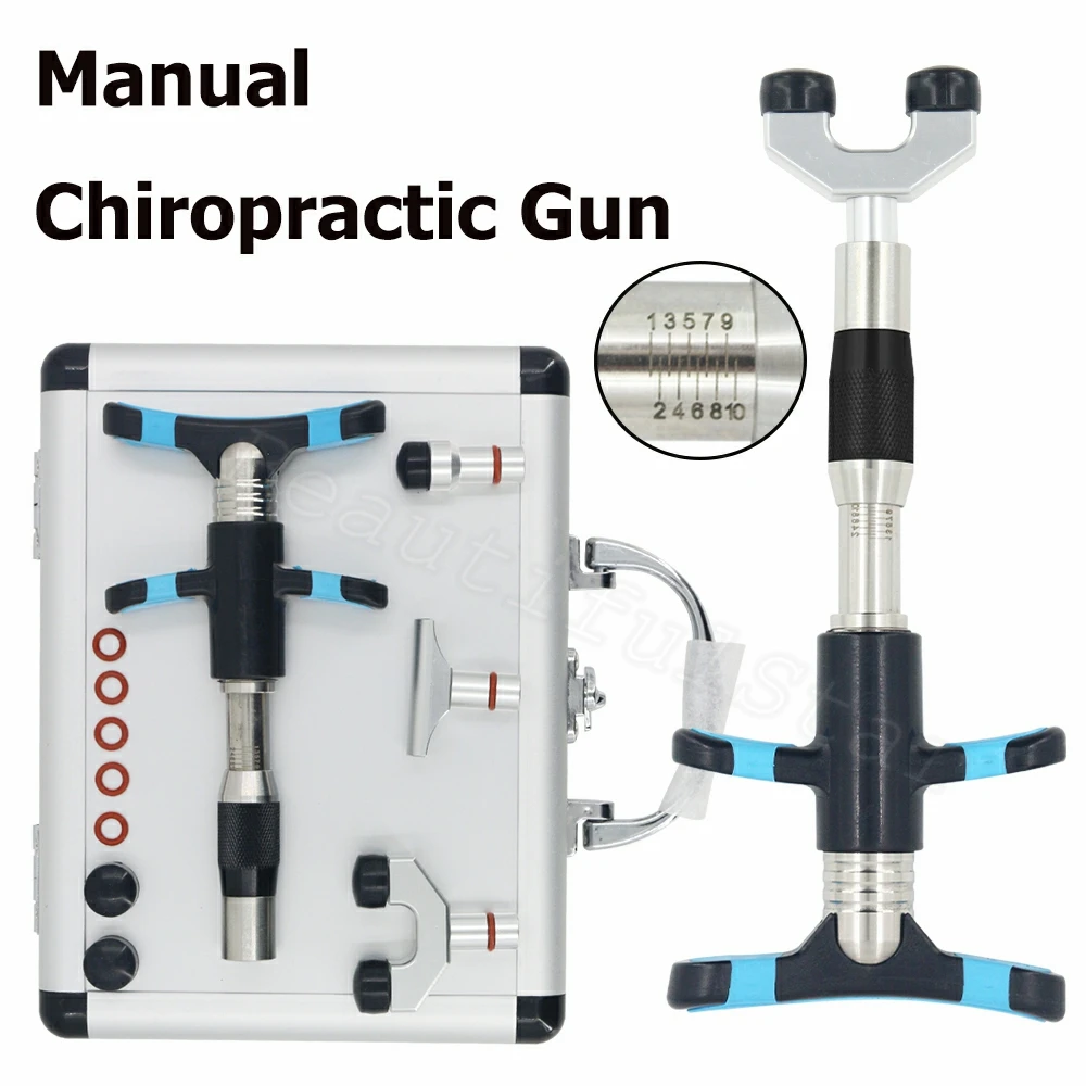 

Chiropractic Adjusting Tools Manual Gun Health Therapy Limb Joint Spinal Correction Massage Gun 3 Heads Adjustable Devices Set