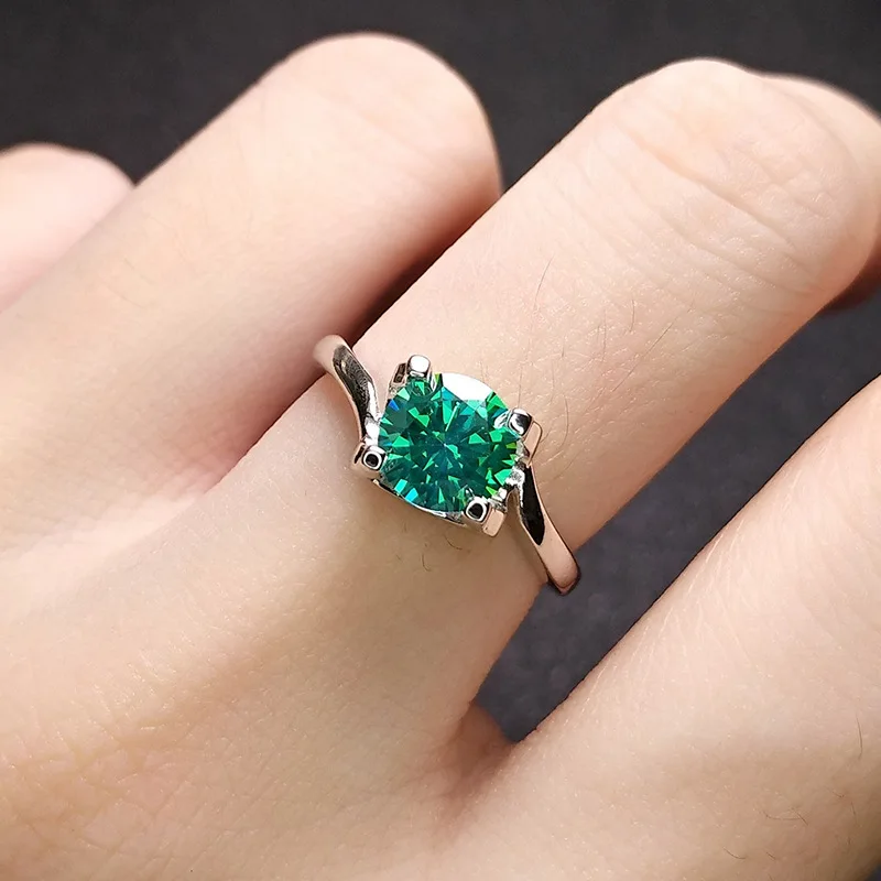 

Round Ring for Women Wedding Party 925 Silver Jewelry Accessories with Emerald Gemstone Open Finger Rings Ornaments Wholesale