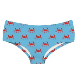 DeanFire Super Soft 3D Panties Underwear CRAB Funny Print Kawaii Push Up Sexy Briefs Lingerie Thong for Female