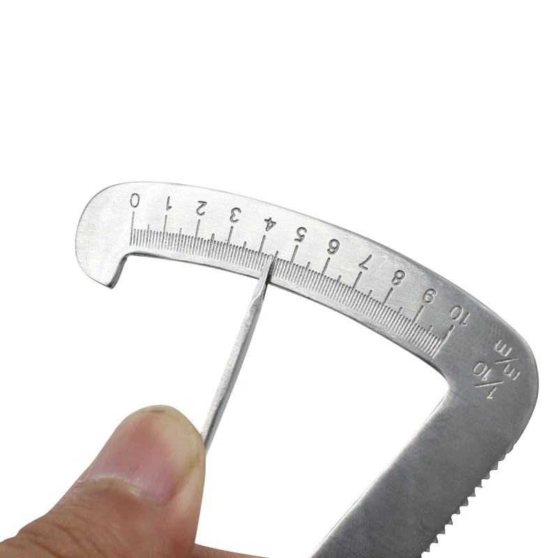 Dental Gauge Caliper Dental Caliper for Metal Wax Dental Lab Stainless Steel Dentist Metal Wax Thickness Measurement Ruler Tool