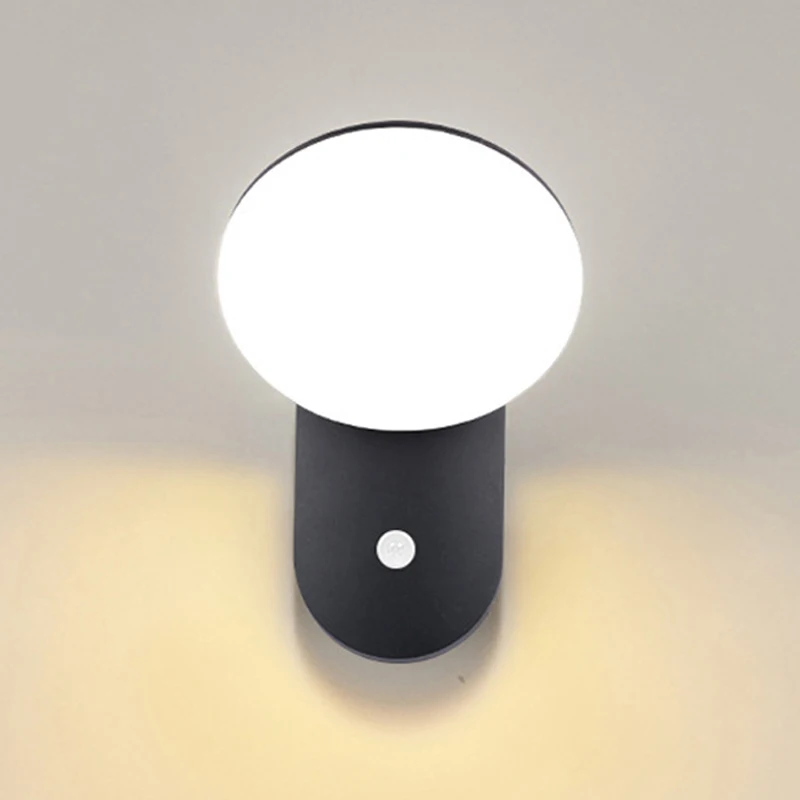 

Modern LED Waterproof Outdoor Wall Lamp P65 PIR Motion Sensor Wall Light Garden Porch Frontdoor Black Aluminum Lamps Body