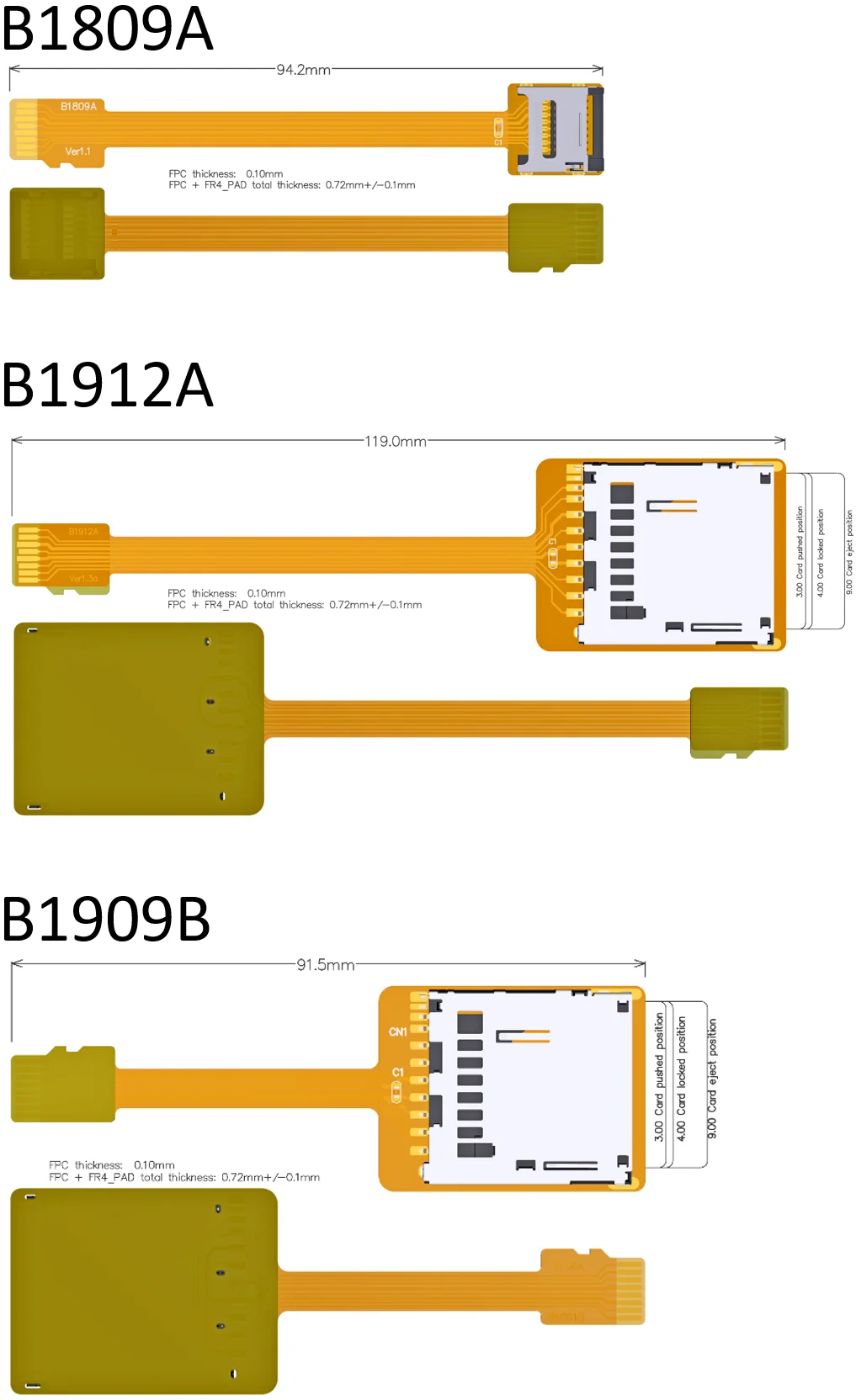 Adaptador de Cable de extensión de tarjeta Micro SD a Micro SD, extensor Flexible Compatible con SanDisk MicroSDHC/Anet A8 /Raspberry Pi/GPS