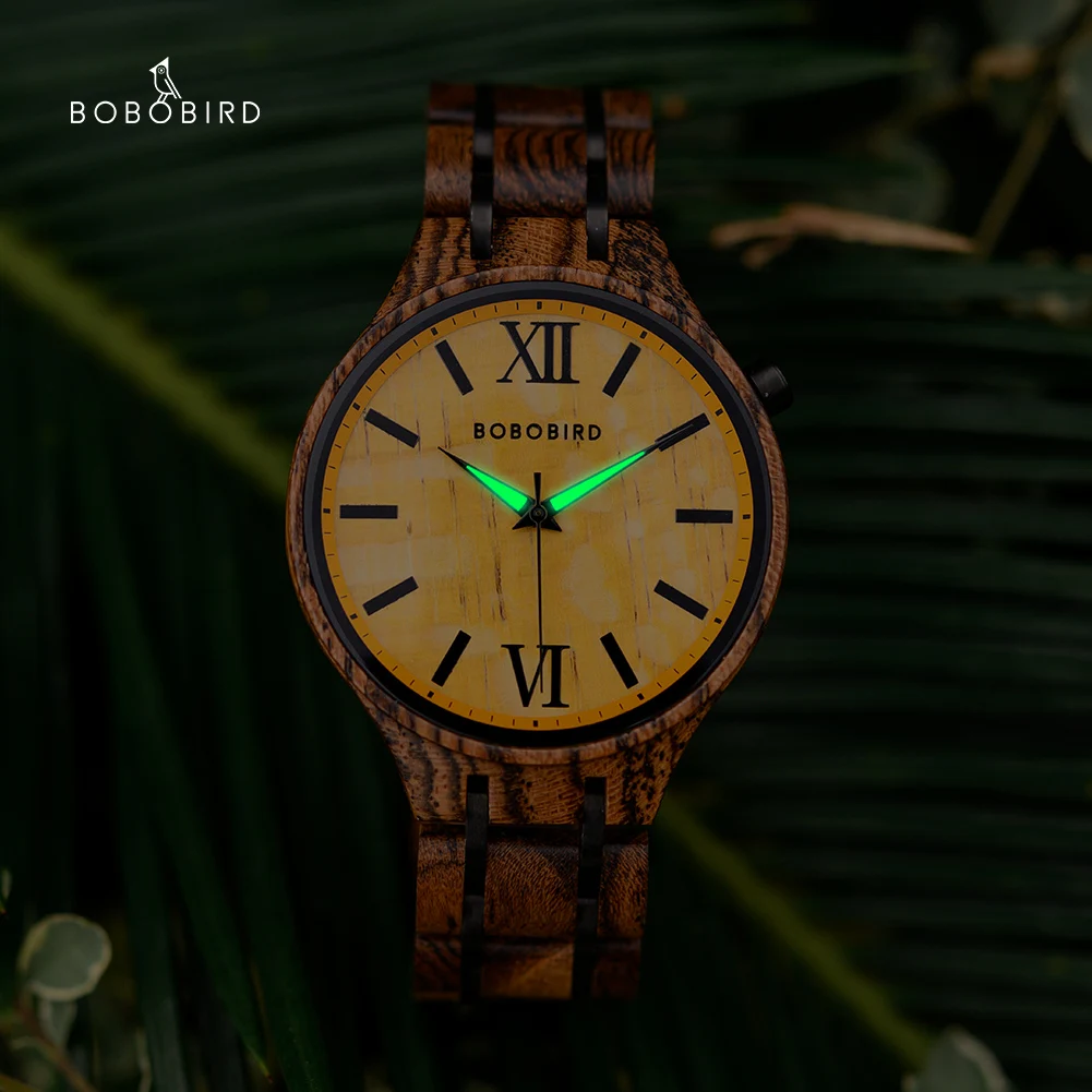 BOBO BIRD Wood Watch New Mens Watches Relogio Masculino Miyota Quartz Movement Reloj Hombre Wooden Wristwatch Dropshipping