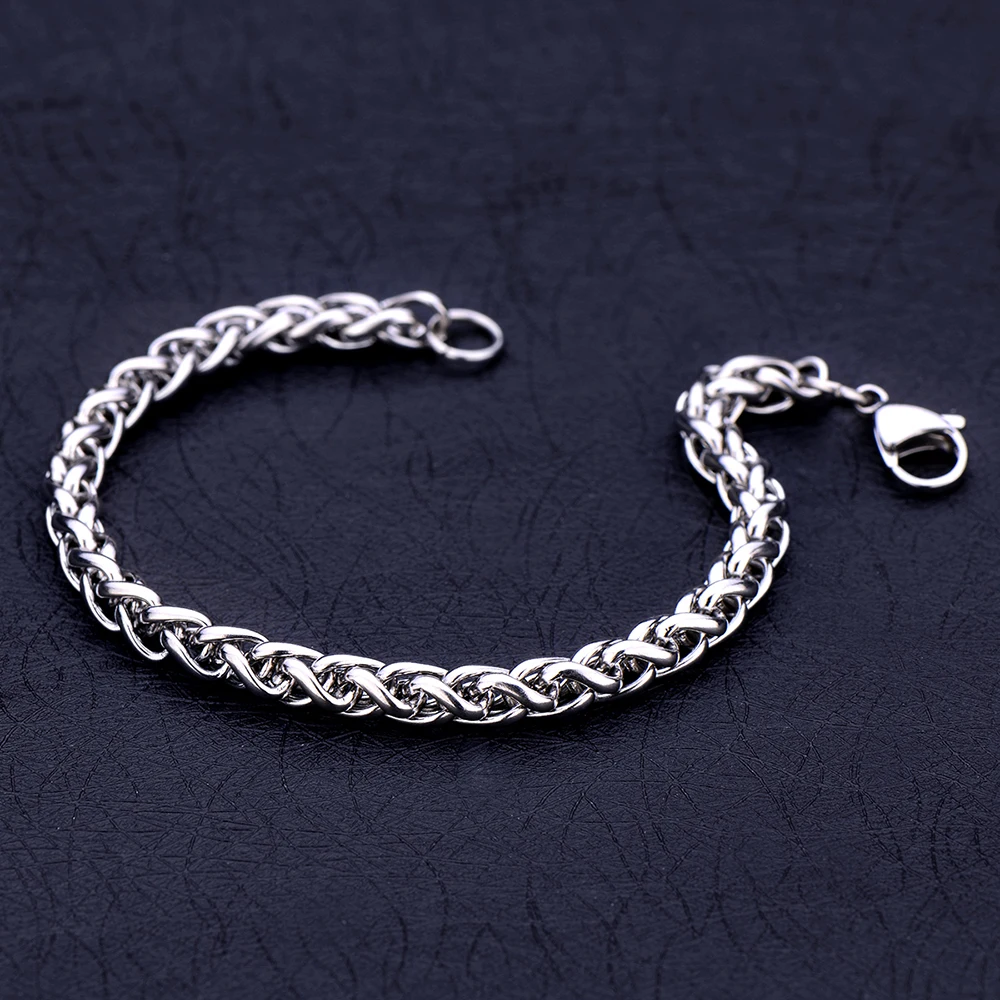 Width 4/5/6MM stainless steel keel chain bracelet fashion men\'s bracelet hip-hop rock jewelry party gift wholesale price