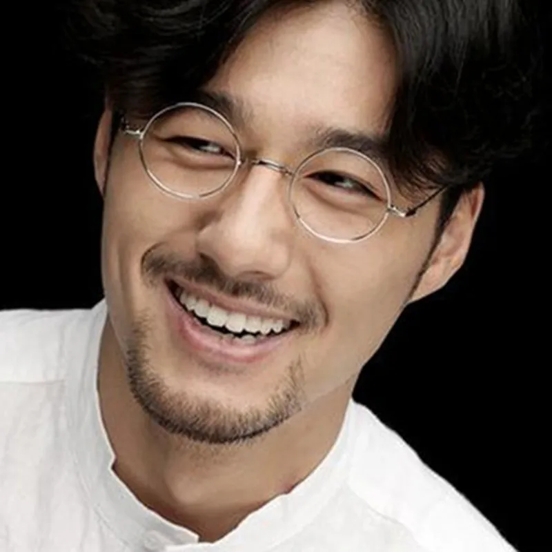 Vintage Glasses Round 44mm Titanium Eyeglasses Frames Men Eyewear Women Spectacles Prescription Rx able