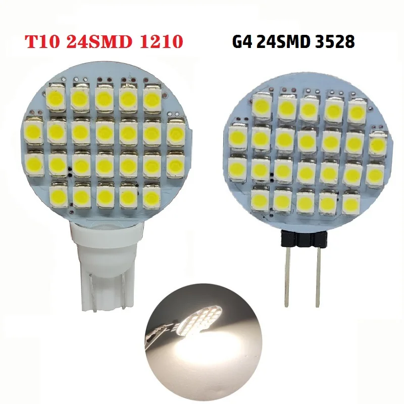 1PCS T10 194 168 W5W 1210 3528 24 LED 24SMD 12V DC Warm White Cool White Auto Bulbs Replace Lights Spotlight Bi-pin LED Lamp