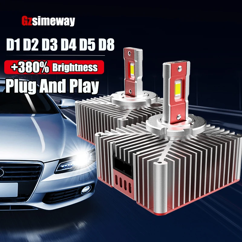 2PCS Car Light D5S LED D1S D3S D2S D4S D8S Canbus Auto Headlamp D1R D2R D3R LED Headlight Bulbs 32000LM 6000K for BMW VW BENZ