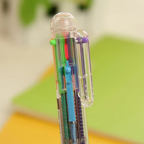6 Warna 0.5Mm Berminyak Tinta Pulpen Kantor Sekolah Halus Menulis Pena