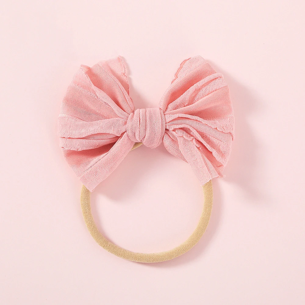 Cute Lace Bow Baby Girl Headband Soft Elastic Nylon Newborn Hair Bands Child Infant Hairwrap Diy Accessories Birthday Gift