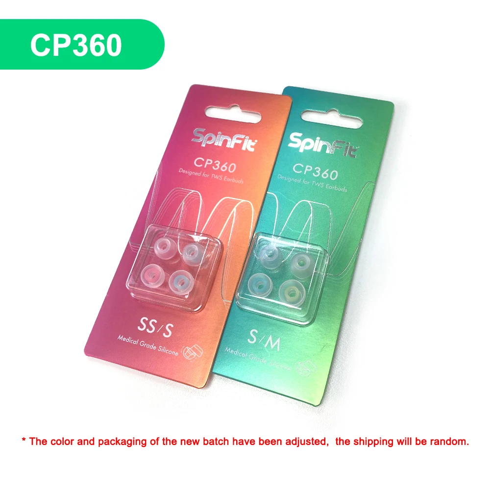 SpinFit CP360 หูฟังซิลิโคนสําหรับหูฟังบลูทูธไร้สาย True 1 การ์ด/2 คู่รวมสองขนาด (เล็ก/เล็กพิเศษ)