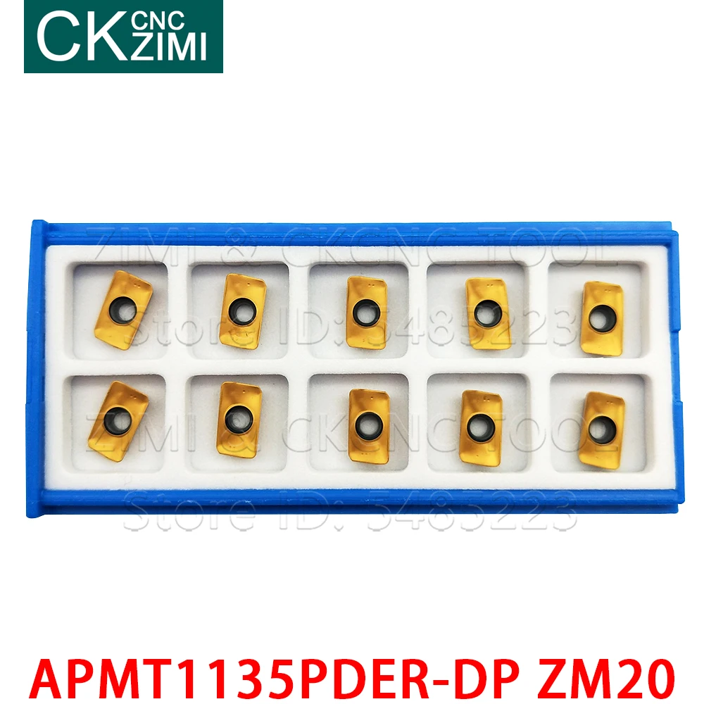 10PCS APMT1135PDER-DPคาร์ไบด์มิลลิ่งใบมีดPVD Face Milling Cutter APMT 1135 PDER IndexableกลึงCNCเครื่องมือ