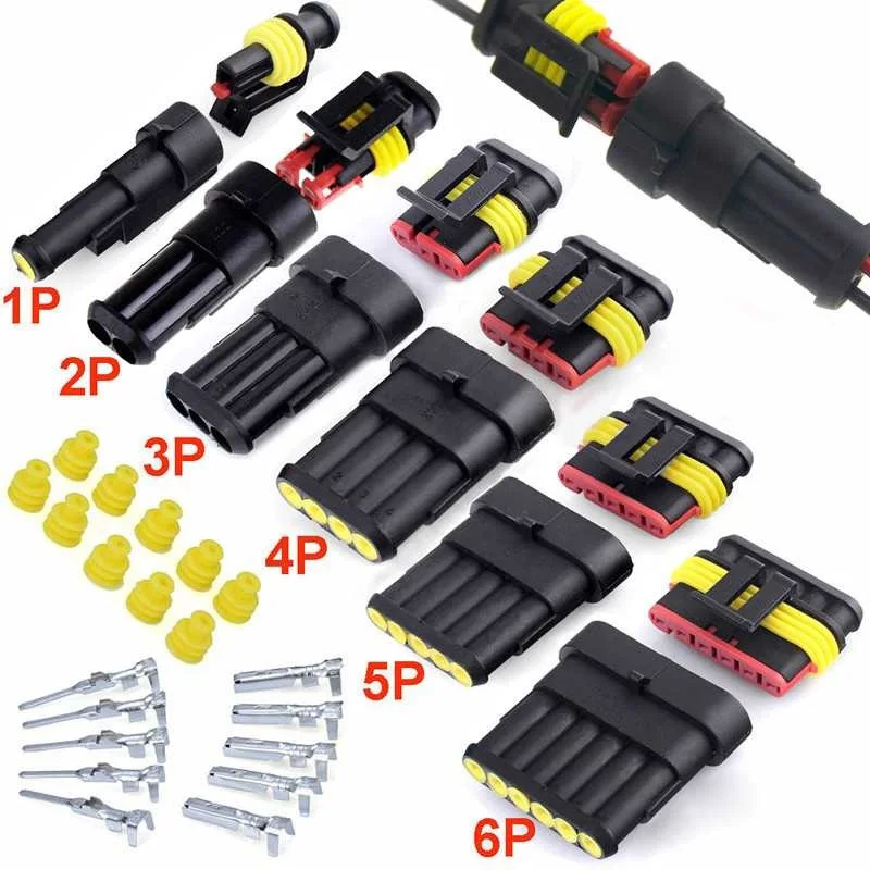 708PCS 1-6Pins  HID Waterproof Connectors 43 Sets Car Marine Seal Electrical Wire Connector Plug Truck Harness 300V 12A Kit