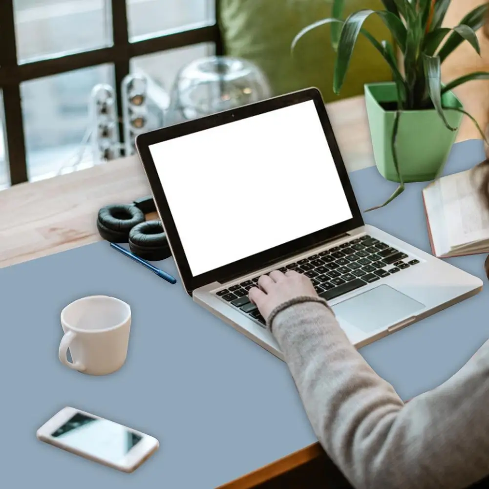 สองด้านขนาดใหญ่เมาส์ Pad เกมคอมพิวเตอร์คีย์บอร์ดกันน้ำ PU หนังโต๊ะทำงานลื่นตารางฝาครอบ