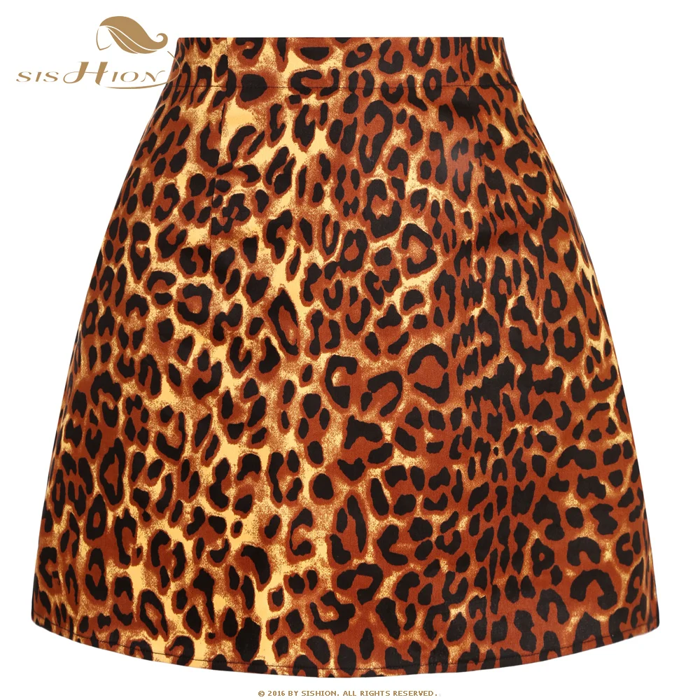 SISHION 2025 Cotton Gothic Sexy Leopard Skirt SS0008 Vintage Animal Print Rock A Line Women Ladies Mini Short Skirt Y2K