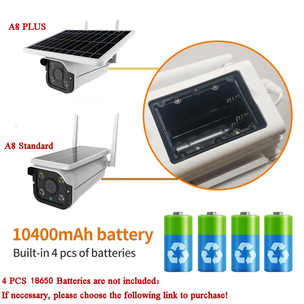 4pcs/Lot rechargeable lithium battery 18650# 10400MHA 15200MHA is suitable for solar camera charging