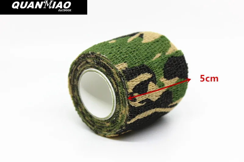 QuanMiao 5 Roll Tarnung Band Self-adhesive Wrap Military Camo Stretch Verband für Gun Gewehr Camping Jagd Ausrüstung 4 farbe