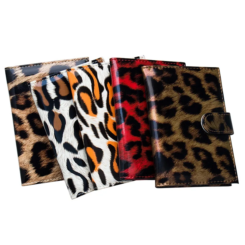 New Leopard Female Leather Passport Cover Credit Card Holder For Russia Girls International Organizer Travel Wallet Ticket Case