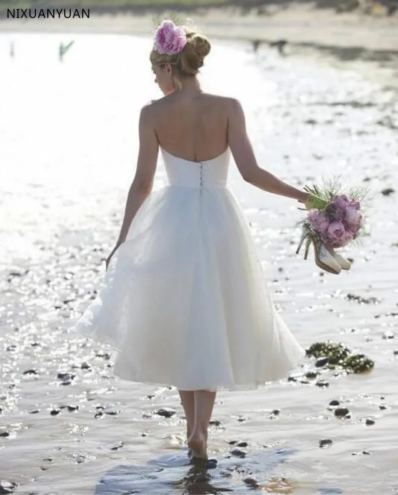 Fashion Women Dress Sweat Lace Beach Short Wedding Dress Lovely High-quality Sexy Princess Dress Bridal Wedding Gown