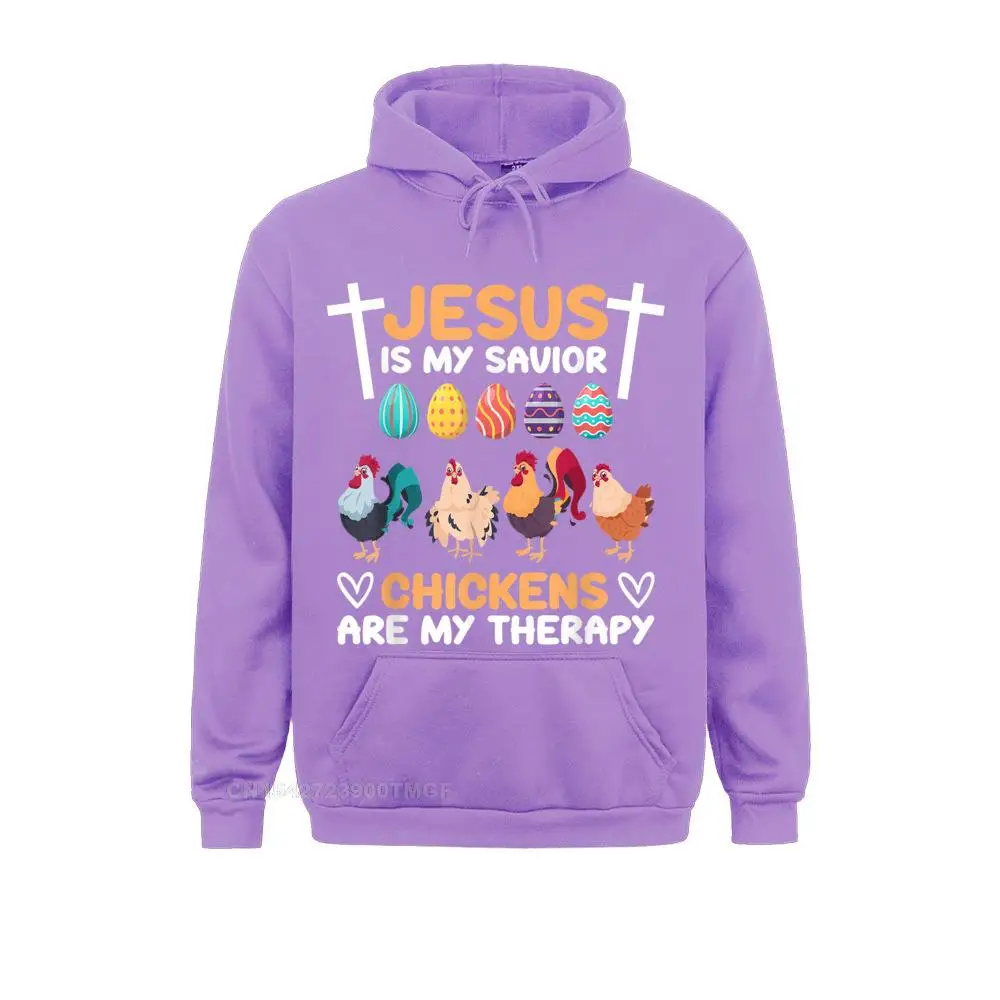 Cool Jesus Is My Savior Chickens Are My Therapy Easter Eggs Funny Oversized Hoodie Streetwear for Students New Streetwear