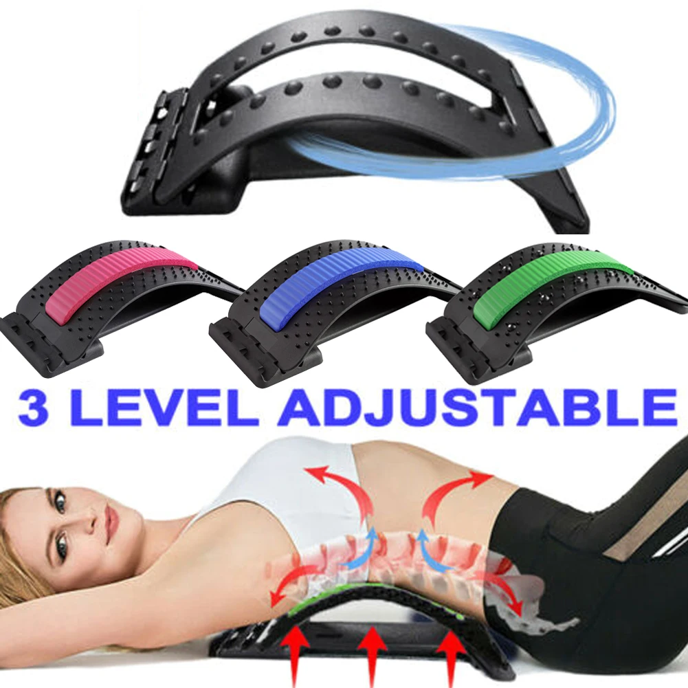 2020 New Adjustable Lumbar Relief Back Stretcher Device Back Pain Relief Massager Stretcher Support Equipment