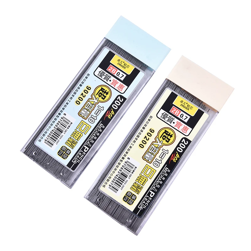 Lápis automático de recarga com lápis, grafite chumbo 2b 200