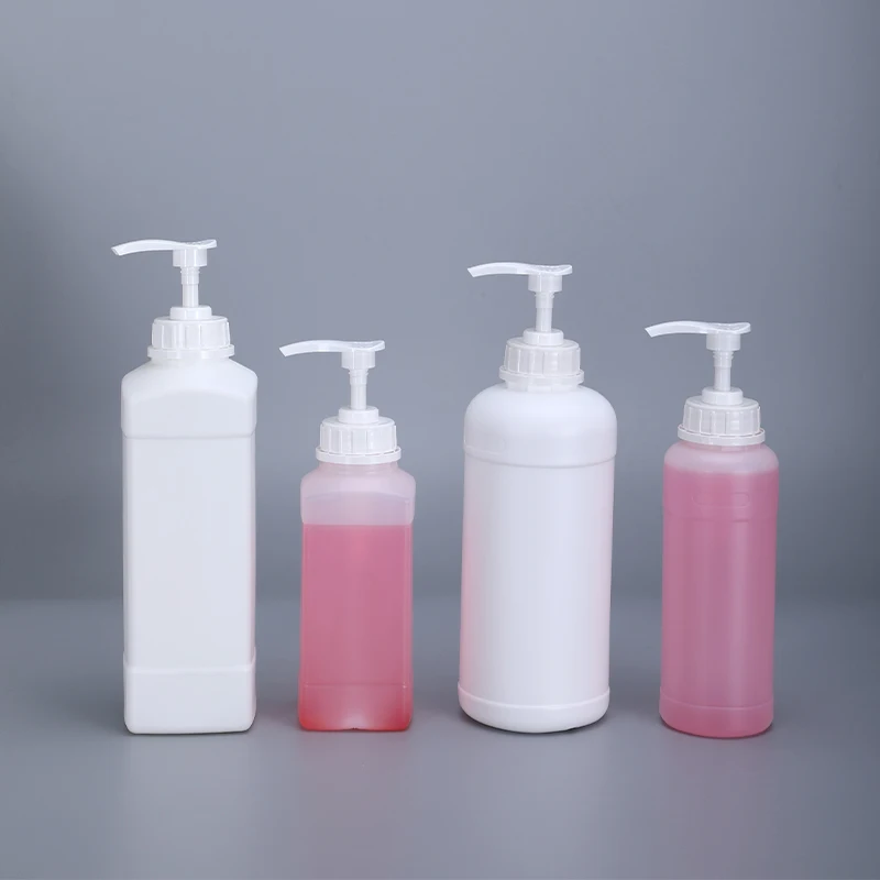 Food Grade 500ml 1000ml Square Pump Bottles Shampoo Conditioner Lotion Dispenser Container HDPE Refillable bottle 1PCS