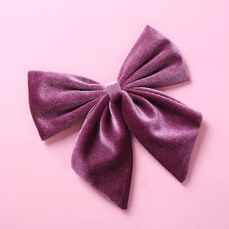 Koreanische 6 Zoll Samt Bögen Haar Clips Für Kinder Nette Weiche Band haarnadel Kinder Big Bowknot Party Hairclip Mädchen Haar zubehör – Detail 7