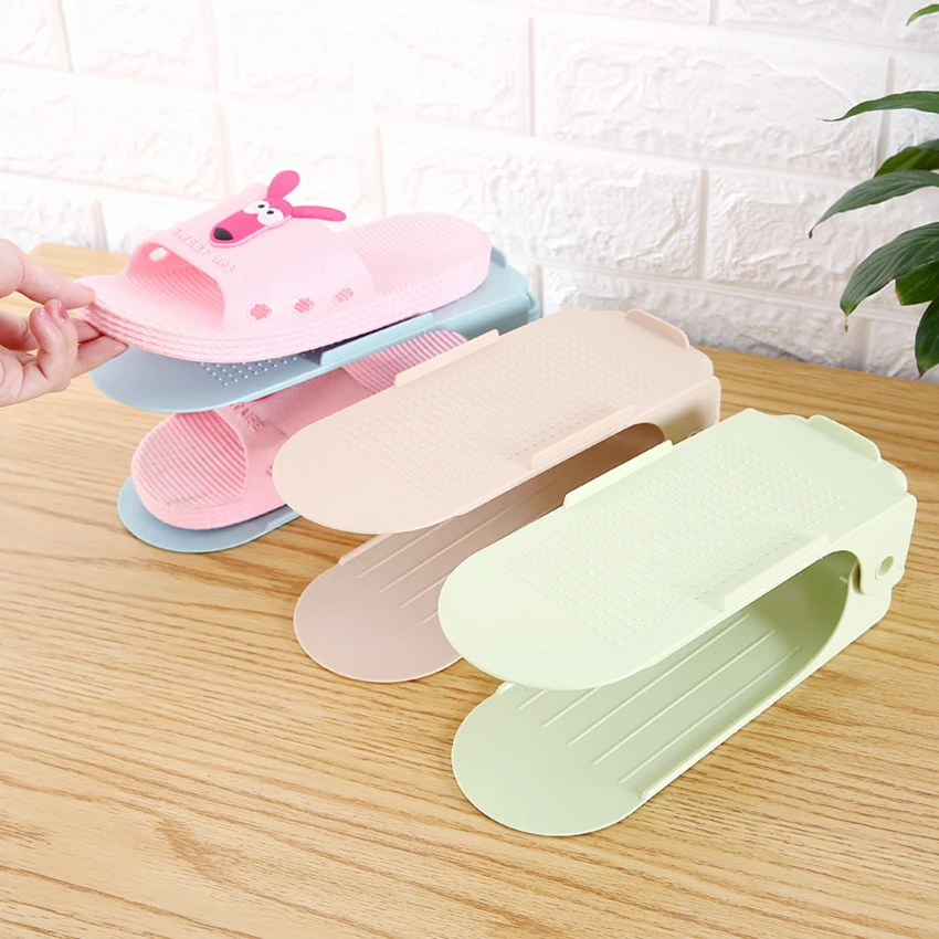 3 Level Adjustable Shoe Slots Organizer Space Saver, Double Shoe Rack Storage Holder Easy Shoe Organizer for Closet Organization