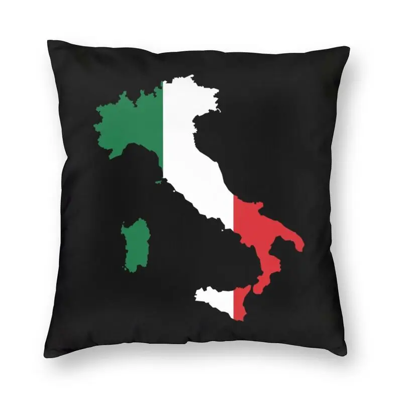 

Vibrant Italy Flag Italian Map Pillow Case Decoration 3D Double Side Print Patriotic Cushion Cover for Car