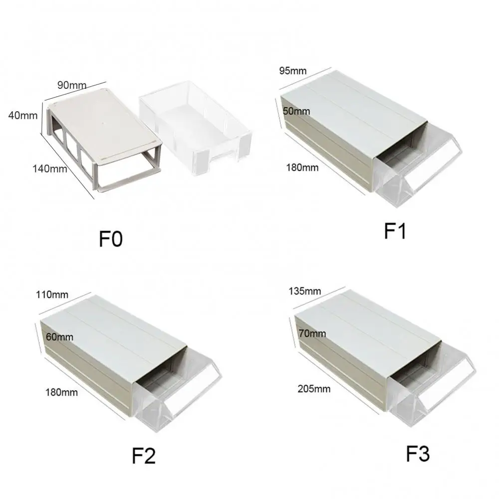 Stackable Plastic Thick Small Parts Cabinet Container Box Drawer Storage Shelf