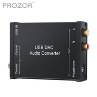 Prozor USB DAC Audio Converter USB to Digital Coaxial Optical 3.5mm Headphone Stereo Output USB Audio Sound Card Adapter for PC