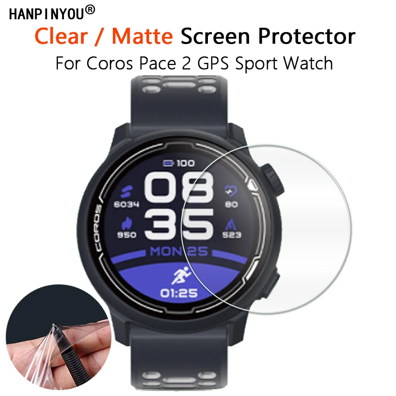 Protector de pantalla para reloj deportivo Coros Pace / 2 Pace2 Premium GPS, Ultra claro, brillante/mate, película suave, no vidrio templado, 10 unidades