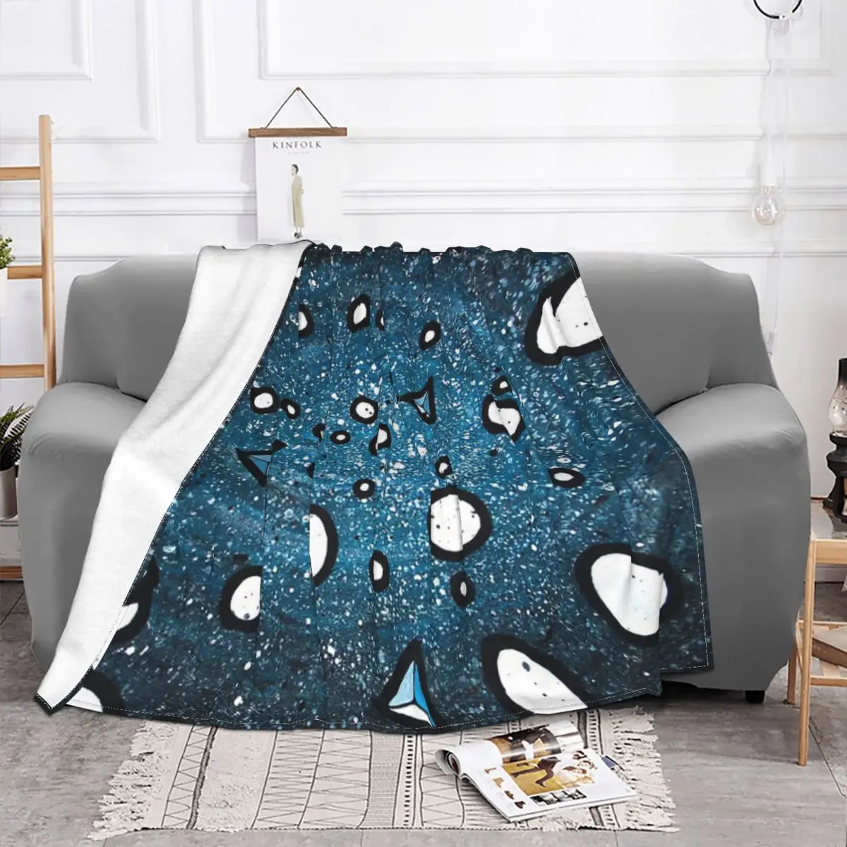 Asteroids Galaxy Blue Blankets Fleece Decoration Ultra-Soft Throw Blankets for Bedding Bedroom Plush Thin Quilt