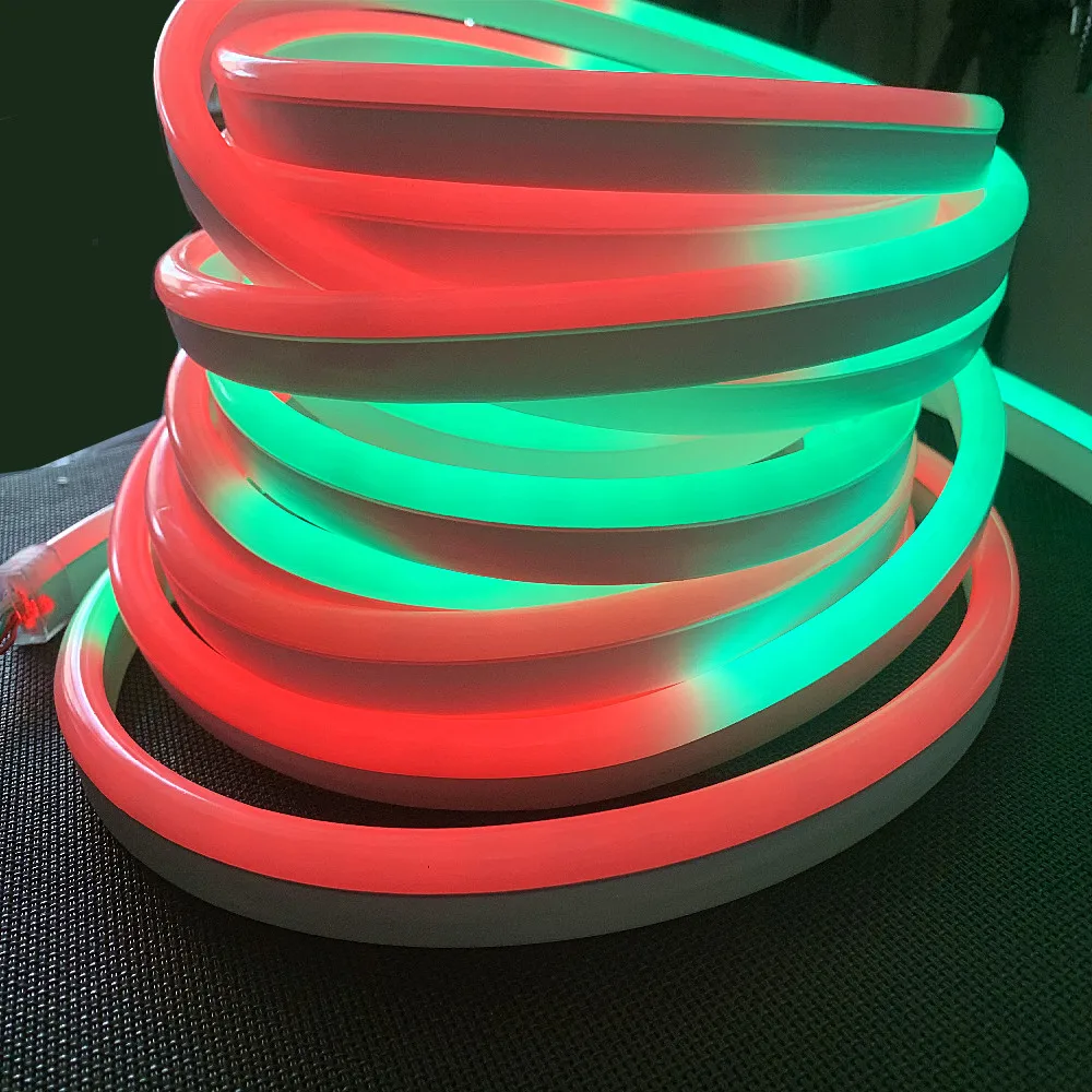 DC12V/24V Addressable Silica Gel Flexible LED Neon Lights For Bar Club Showcase Shape DIY Smart LED Strip WS2812 Pixel IC IP67