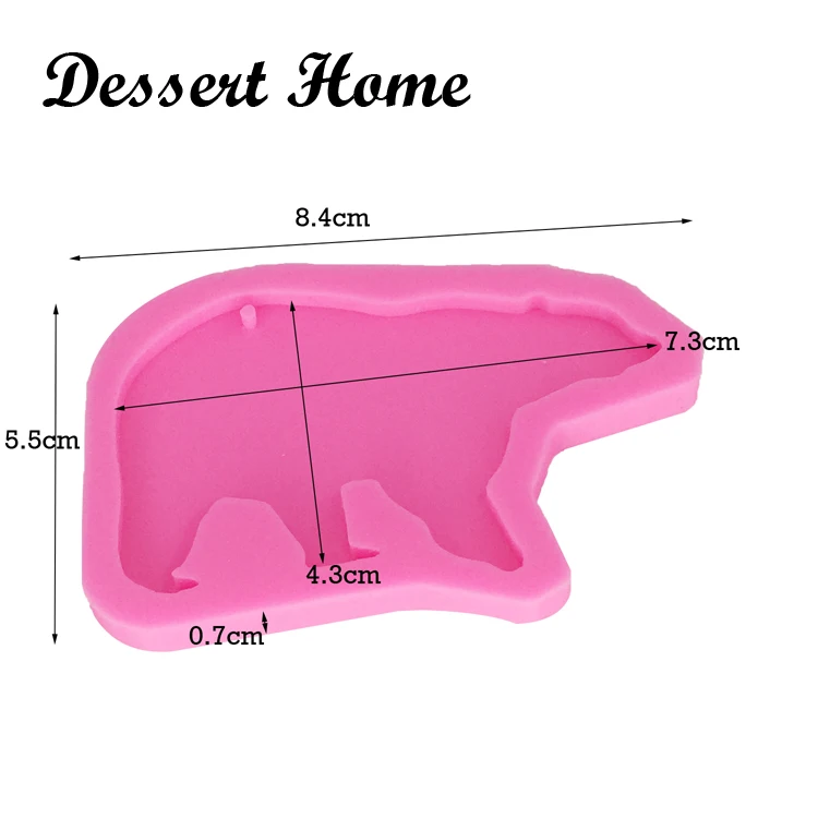 DY0049 DIY epoxy resin molds 7.3cm/3.7cm bear shape mold for keychains jewelry