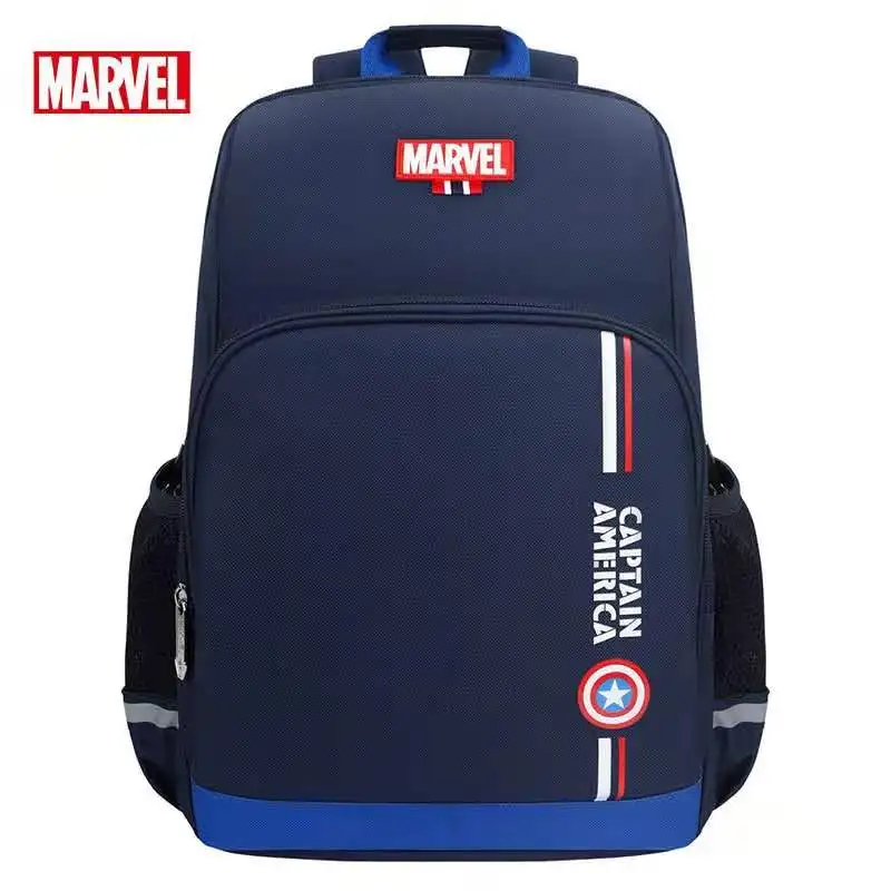 Bolsa escolar Disney para meninos, Mochila ortopédica, Bolsa de ombro para estudante primário Homem-Aranha, Homem de Ferro, Capitão América, Grande