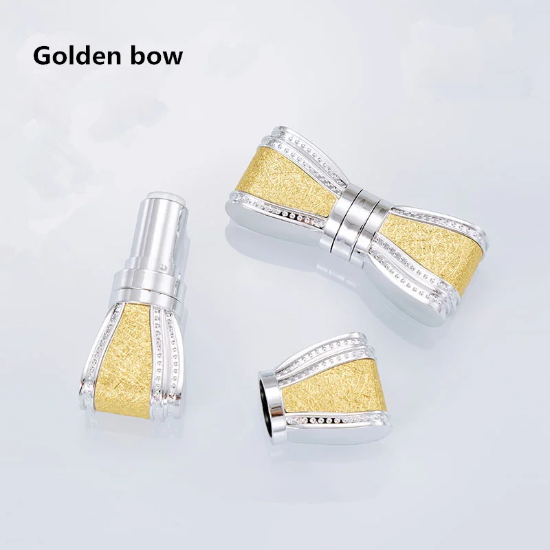 New Spot Shiny Leather Lipstick Tube Bow -Shaped Empty Lip Balm Container Lipstick Case 12.1 Empty Refillable cosmetics contmm