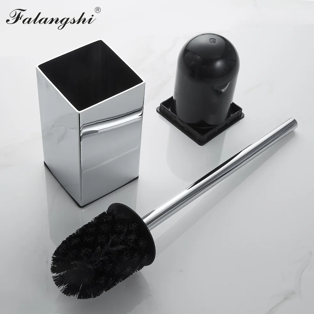 Bathroom Toilet Brush Holder Set Black Square Clean Tool Durable Vertical Toilet Brush Bathroom Cleaning Accessories WB8703