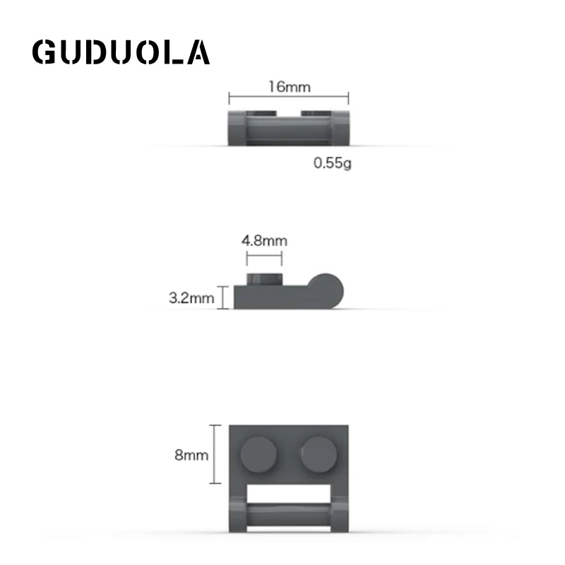 Guduola Plaat 1x2 met Handvat (Gesloten Uiteinden) (48336) Kleine Deeltje Puzzel MOC Bouwen Onderdelen Onderwijs Speelgoed 80 stks/partij