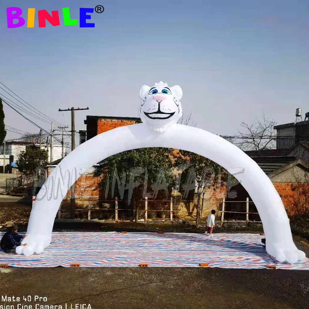 

8mw Lighting Colorful Led Outdoor Exhibition Inflatable Tiger Entrance Archway Inflatable Animal Arch For Festival Rave Party