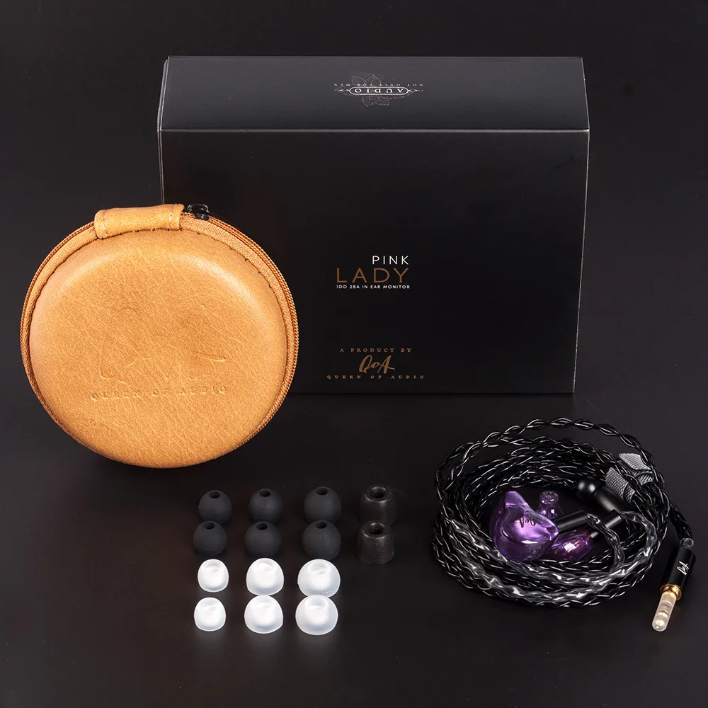 QOA Pink Lady 2BA + 1DD سماعة أذن هجينة داخل الأذن HIFI DJ مراقب سماعات أذن مع كابل قابل للفصل 2Pin