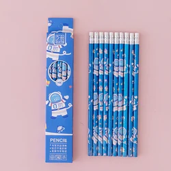 10 Pcs/set Space Theme HB Standard Sketch Pencil Set Wooden Pencil Lot Cartoon Art Supplies School Office Supplies