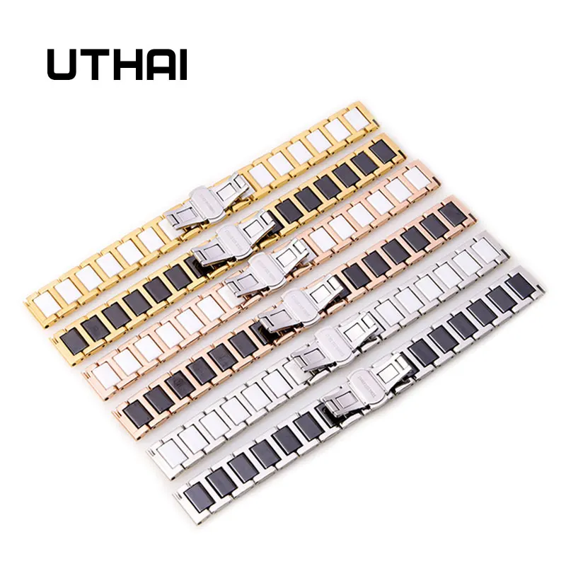 UTHAI C02 Ceramic 20mm watch strap 306L steel 22mm watch band high quality Watchbands