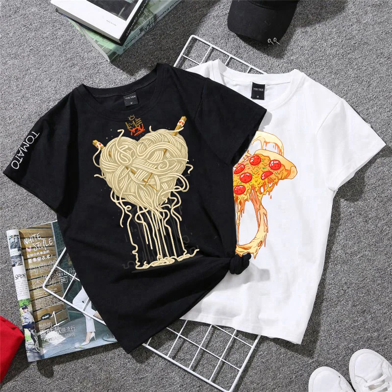 Love Noodles Fish Eggs Printed Food Heat Transfers Iron on Patches for Clothing A-level Washable DIY Hamburger Clothes Stickers