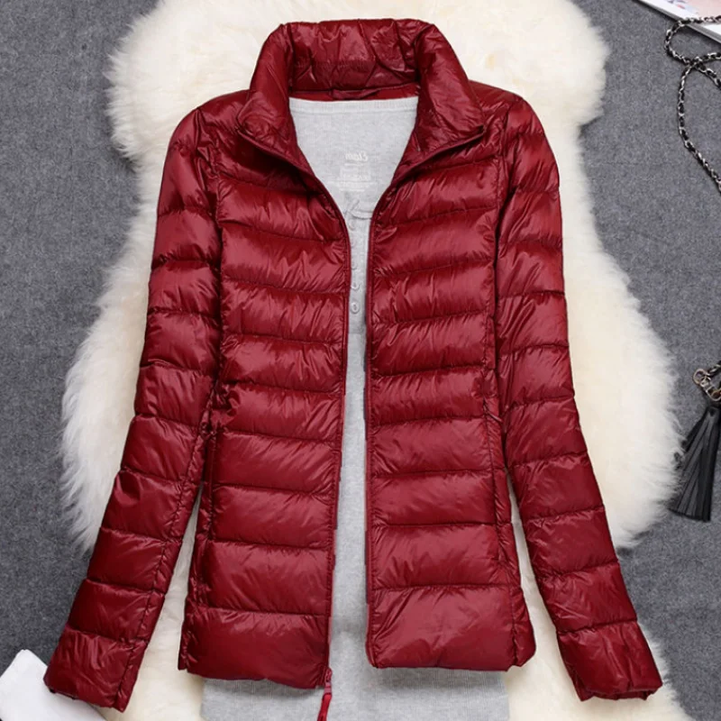 0-10 ℃ giacche invernali da donna 2024 nuovo autunno inverno piumino d'anatra ultraleggero femminile portatile antivento piumino parka Chaqueta Mujer