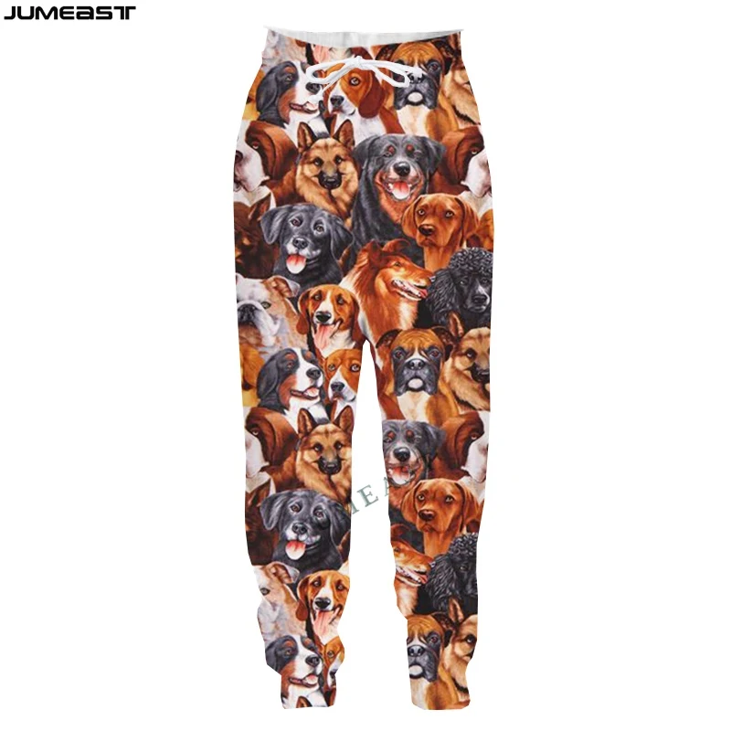 Jumeast Men Women 3D Children Cartoon Animal Dog Spring Autumn Kid Casual Long Pants Sport Pullover Length Sweatpants Trousers