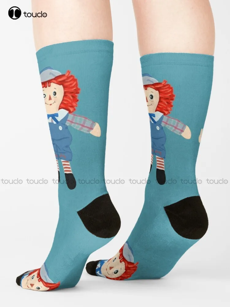 Raggedy Ann And Raggedy Andy The Vintage Dolls Socks White Crew Socks Men Christmas Gift Unisex Adult Teen Youth Socks Custom