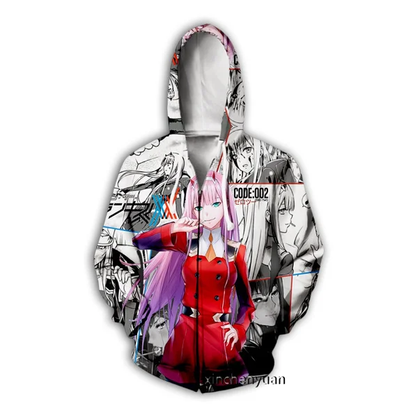 

Anime DARLING in the FRANXX 3D Print Causal Clothing New Fashion Men Women Zipper Hoodies Plus size S-7XL harajuku man hoodies