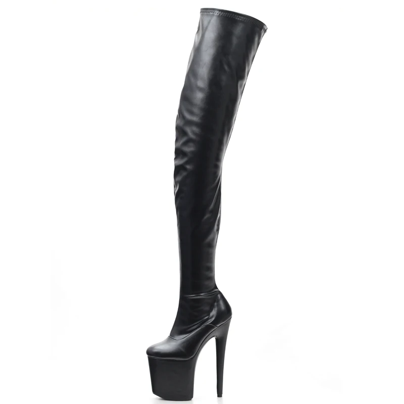 Jialuowei stivali alti alla coscia in PVC 2018 piattaforma tacco alto stivali sopra il ginocchio con Zip sul cavallo stivali Sexy scarpe erotiche