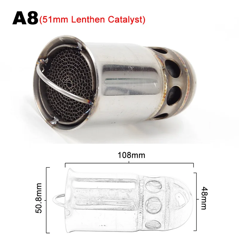 48mm 51mm 60mm Motorcycle Exhaust Removable Silencer Muffler Catalyst DB Killer Silencer Noise Sound